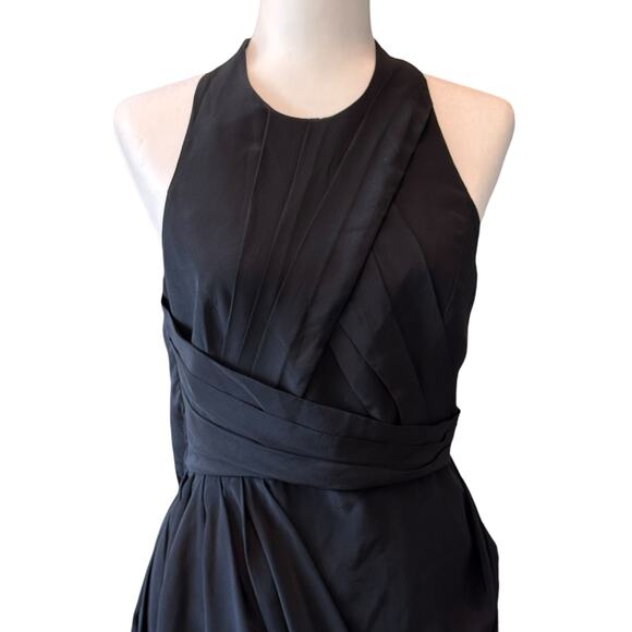 Zimmermann Sueded Draped Silk Halter Neck Cocktail Dress Size 2 Black Pleated - Picture 5 of 10